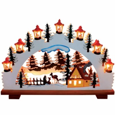 Деревянная световая фигура 10 ламп С6 цвет свечения: теплый белый 45x5x31 см шнур 1 5 м IP20 LT083