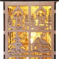 Деревянная световая фигура 5LED цвет свечения: теплый белый 12×12 5×29 5 см батарейки 2xAA IP20 LT091