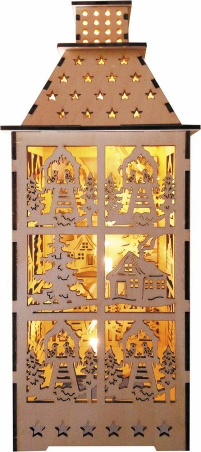 Деревянная световая фигура 5LED цвет свечения: теплый белый 12×12 5×29 5 см батарейки 2xAA IP20 LT091