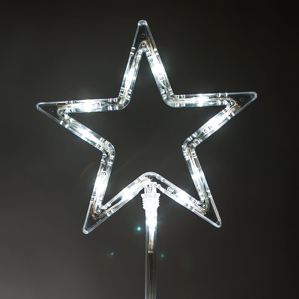 Световая фигура 56LED (4x14L) белый цвет свечения батарейки 4xAA высота 65 см таймер контроллер IP44 LT044 — изображение 2