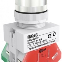 Выключатель кнопочный ABLFP ВК-22 d22мм 220В красн. Dekraft 25020DEK