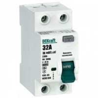 Выключатель ВДТ / УЗО 2п 32А 30мА тип A 6кА УЗО-03 Dekraft 14263DEK