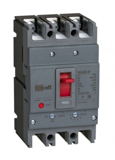 Выключатель ВА 3п 63А 35кА ВА-332А Dekraft 28104DEK