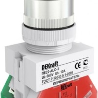 Переключатель на 3 положения I-O-II ПЕ-22 с фиксацией удлинен. ручка Dekraft 25056DEK