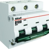 Выключатель автоматический модульный 3п D 80А 10кА ВА-201 Dekraft 13020DEK