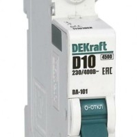 Выключатель автоматический модульный 1п D 10А 4.5кА ВА-101 Dekraft 11101DEK