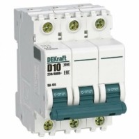 Выключатель автоматический модульный 3п D 10А 4.5кА ВА-101 Dekraft 11125DEK