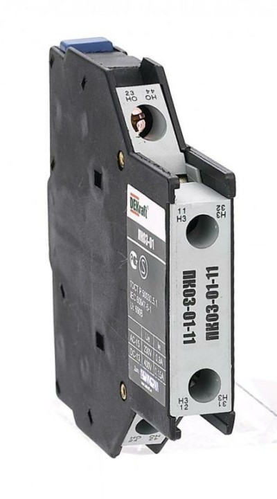 Приставка контактная ПК-03 боков. доп. контакты 1НО+1НЗ Dekraft 24108DEK