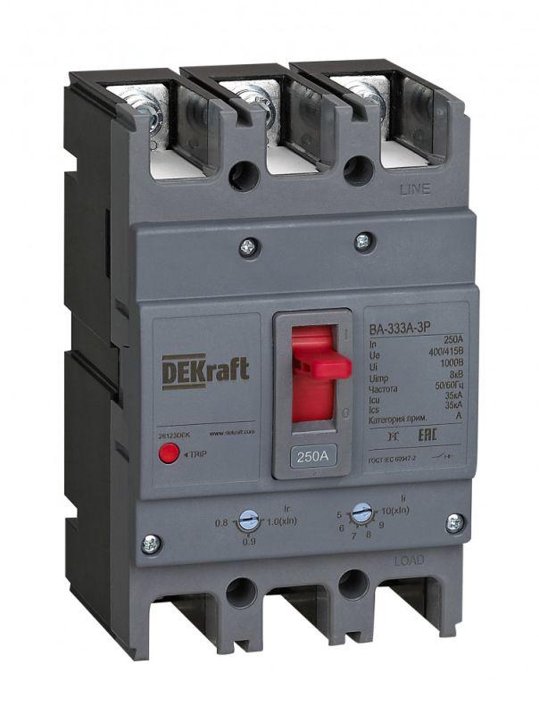 Выключатель ВА 3п 200А 35кА ВА-333А Dekraft 28122DEK