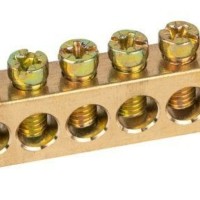 Шина NO-122-21 PEN “земля-ноль” 8х12мм 8/2 крепеж по краям латунь ЭРА Б0047236