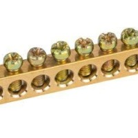 Шина NO-122-07 PEN “земля-ноль” 6х9мм 16/2 с креплениями по краям латунь ЭРА Б0047221