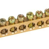 Шина NO-122-06 PEN “земля-ноль” 6х9мм 14/2 с креплениями по краям латунь ЭРА Б0047220