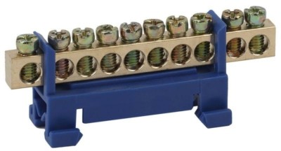 Шина N “ноль” в изоляторе типа стойка ШНИ 6х9-10-Д син. NO-222-77-1 ЭРА Б0044125