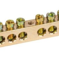 Шина NO-122-33 PEN “земля-ноль” 8х12мм 14/1 крепеж по центру латунь ЭРА Б0047248