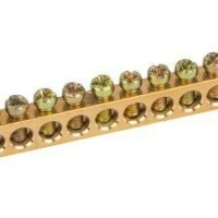 Шина NO-122-11 PEN “земля-ноль” 6х9мм 24/2 с креплениями по краям латунь ЭРА Б0047225