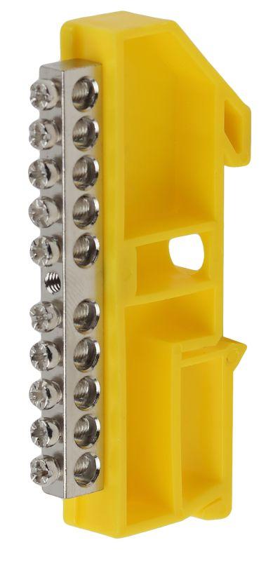 Шина PE “земля” на на DIN-изол. ШНИ-6х9-10 никелированная Д желт. NO-222-92-1 ЭРА Б0044141