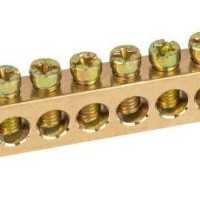 Шина NO-122-24 PEN “земля-ноль” 8х12мм 14/2 крепеж по краям латунь ЭРА Б0047239