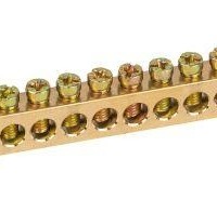 Шина NO-122-29 PEN “земля-ноль” 8х12мм 24/2 крепеж по краям латунь ЭРА Б0047244