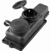 Розетка переносная 2-местная c/з Stekker RST16-22-44 (РП 16-232) 2550В 16А IP44 черный