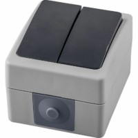 Выключатель 2кл. Stekker PSW10-121-54 ОП 250В 10А IP54 серый/графит