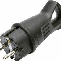 Вилка угловая с/з Stekker RPG16-30-442 каучук 250В,16A IP44 черный