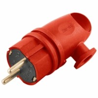Вилка угловая с/з Stekker RPG16-21-442 (В 16-002) каучук 250В 16A IP44 красный