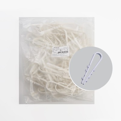 Дюбель-хомут ДХКК 19×25мм Stekker DCL00-19-25 нейлон белый 100 шт/уп