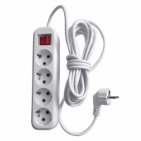 Удлинитель сетевой 4-м с/з с выкл. Stekker HM03-41-02 3×0,75 2м Home (У10А-003) белый