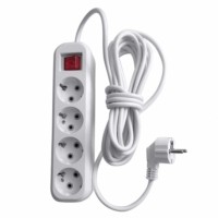 Удлинитель сетевой 4-м с/з с выкл. Stekker HM03-41-07 3×0,75 7м Home (У10А-003) белый