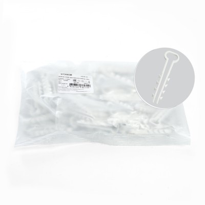 Дюбель-хомут ДХКП 5×10мм полипропилен белый 100 шт/уп Stekker DCL01-05-10