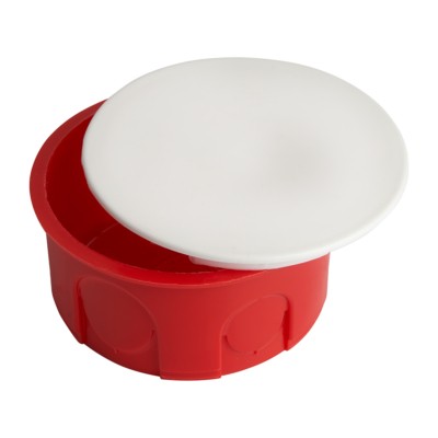 Коробка КМЭУ СП для сплошных стен с крышкой d80x40мм красная Stekker EBX30-01-1-20-80