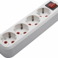 Розетка переносная разборная 4-местная с/з Stekker PST16-410-20 с выключателем 250В 16A IP20 белый