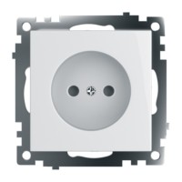 Розетка 1-местная б/з механизм Stekker GLS10-7109-01 250V 10А с защитной шторкой Катрин белый