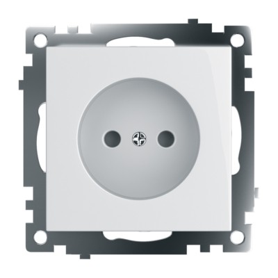 Розетка 1-местная б/з механизм Stekker GLS10-7109-01 250V 10А с защитной шторкой Катрин белый