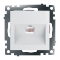Розетка ПК 1-м RJ-45 механизм Stekker GLS00-7107-01 Катрин белый