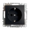 Розетка 1-местная с/з механизм Stekker GLS16-7110-05 250В 16А с защитной шторкой Катрин черный