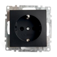 Розетка 1-местная с/з механизм Stekker GLS16-7110-05 250В 16А с защитной шторкой Катрин черный