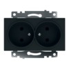 Розетка 2-местная б/з механизм Stekker GLS10-7113-05 250V 10А с защитной шторкой Катрин черный