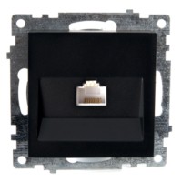 Розетка ПК 1-м RJ-45 механизм Stekker GLS00-7107-05 Катрин черный
