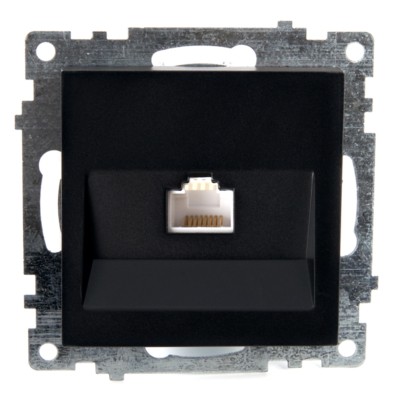 Розетка ПК 1-м RJ-45 механизм Stekker GLS00-7107-05 Катрин черный
