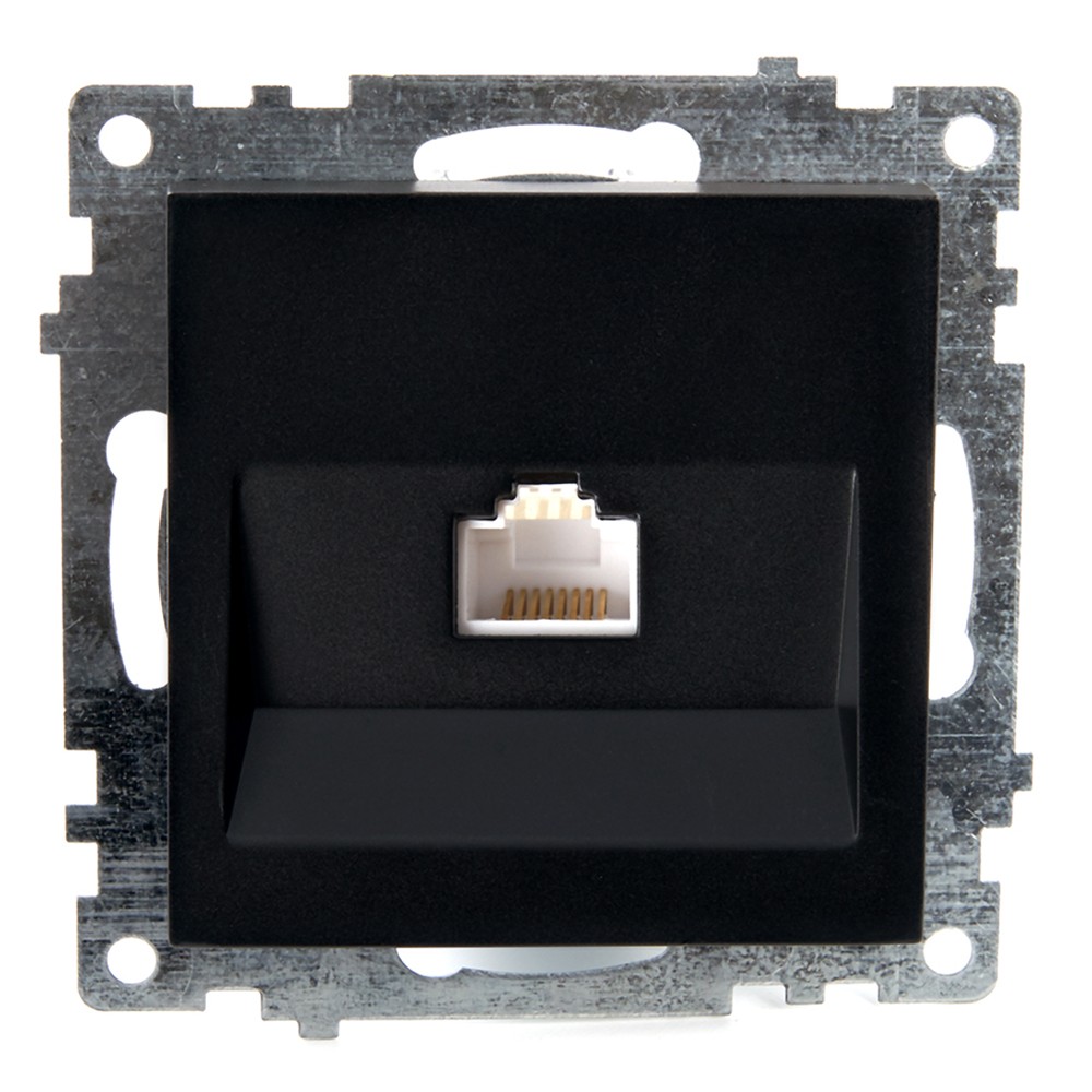 Розетка ПК 1-м RJ-45 механизм Stekker GLS00-7107-05 Катрин черный