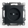Розетка 1-местная б/з механизм Stekker GLS10-7109-05 250V 10А с защитной шторкой Катрин черный