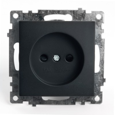 Розетка 1-местная б/з механизм Stekker GLS10-7109-05 250V 10А с защитной шторкой Катрин черный