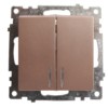Выключатель 2кл. с инд. механизм Stekker GLS10-7102-02 250В 10А Катрин шампань