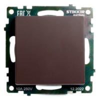Выключатель 1кл. механизм Stekker GLS10-7103-04 250V 10А Катрин шоколад