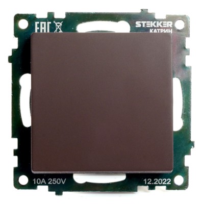 Переключатель 1-кл. механизм Stekker GLS10-7105-04 250V 10А Катрин шоколад