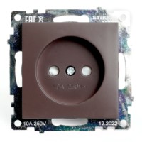 Розетка 1-местная б/з механизм Stekker GLS10-7109-04 250V 10А с защитной шторкой Катрин шоколад