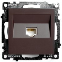 Розетка ПК 1-м RJ-45 механизм Stekker GLS00-7107-04 Катрин шоколад