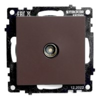 Розетка телевизионная 1-м механизм Stekker GLS00-7108-05 75 Ом 5-862МГц Катрин черный