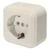 Розетка 1-местная с/з Stekker PST16-21-20 (RA 16-133-БЖ) пластик АВС 250В 16А IP20 слоновая кость